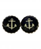 DOLCE & GABBANAドルチェ＆ガッバーナ）の古着「イカリ柄イヤリング」｜ゴールド×ネイビー