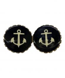 DOLCE & GABBANA（ドルチェ＆ガッバーナ）の古着「イカリ柄イヤリング」｜ゴールド×ネイビー