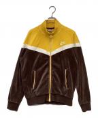 NIKEナイキ）の古着「ベロア トラックジャケット」｜イエロー×ブラウン