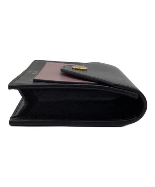 CELINE（セリーヌ）CELINE (セリーヌ) Pocket Trifolded（ポケット トライフォールデッド）カードホルダー ブラック×ピンクの古着・服飾アイテム