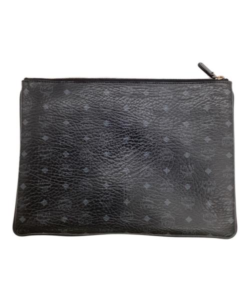 MCM（エムシーエム）MCM (エムシーエム) クラッチバッグ ブラック×オレンジの古着・服飾アイテム