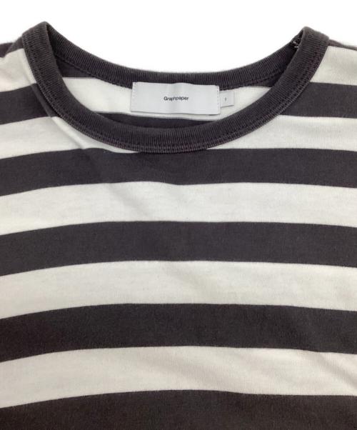Graphpaper（グラフペーパー）Graphpaper (グラフペーパー) ボーダー 長袖カットソー ホワイト×グレー サイズ:1の古着・服飾アイテム