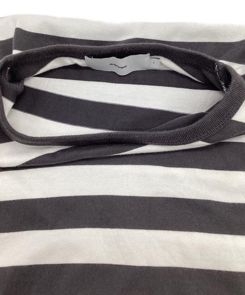 Graphpaper（グラフペーパー）Graphpaper (グラフペーパー) ボーダー 長袖カットソー ホワイト×グレー サイズ:1の古着・服飾アイテム