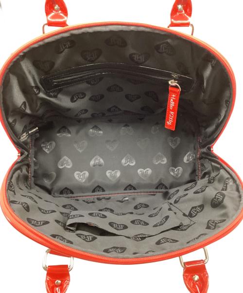 Lounge Fly（ラウンジフライ）Lounge Fly (ラウンジフライ) HELLO KITTY (ハローキティ) エナメルハンドバッグ レッド×ホワイトの古着・服飾アイテム