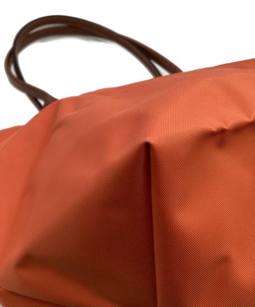 LONGCHAMP（ロンシャン）LONGCHAMP (ロンシャン) ルプリアージュ ナイロントートバッグ オレンジ×ブラウンの古着・服飾アイテム