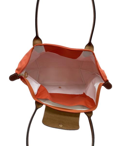 LONGCHAMP（ロンシャン）LONGCHAMP (ロンシャン) ルプリアージュ ナイロントートバッグ オレンジ×ブラウンの古着・服飾アイテム