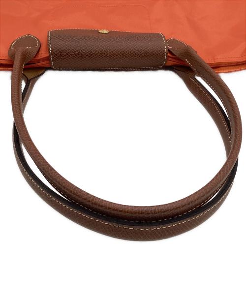 LONGCHAMP（ロンシャン）LONGCHAMP (ロンシャン) ルプリアージュ ナイロントートバッグ オレンジ×ブラウンの古着・服飾アイテム