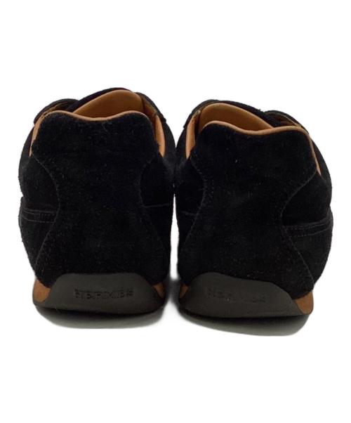 HERMES（エルメス）HERMES (エルメス) レザースニーカー ブラック×オレンジ サイズ:36の古着・服飾アイテム