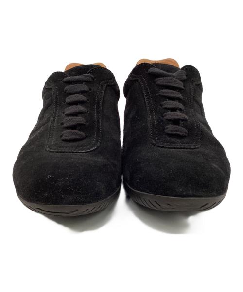 HERMES（エルメス）HERMES (エルメス) レザースニーカー ブラック×オレンジ サイズ:36の古着・服飾アイテム