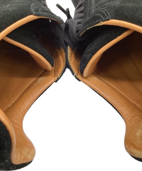 HERMES（エルメス）HERMES (エルメス) レザースニーカー ブラック×オレンジ サイズ:36の古着・服飾アイテム