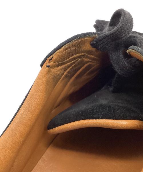HERMES（エルメス）HERMES (エルメス) レザースニーカー ブラック×オレンジ サイズ:36の古着・服飾アイテム