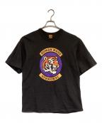 HUMAN MADEヒューマンメイド）の古着「タイガープリント STRMCWBY 半袖カットソー」｜ブラック