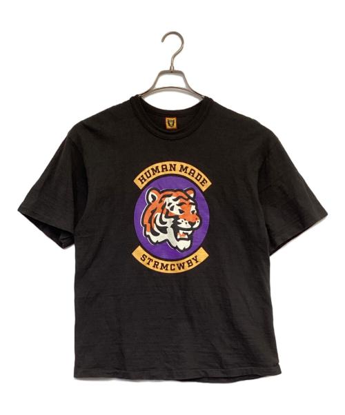 HUMAN MADE（ヒューマンメイド）HUMAN MADE (ヒューマンメイド) タイガープリント STRMCWBY 半袖カットソー ブラック サイズ:XLの古着・服飾アイテム