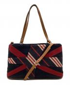 BURBERRY BLUE LABELバーバリー ブルー レーベル）の古着「2WAYバッグ」｜インディゴ×レッド