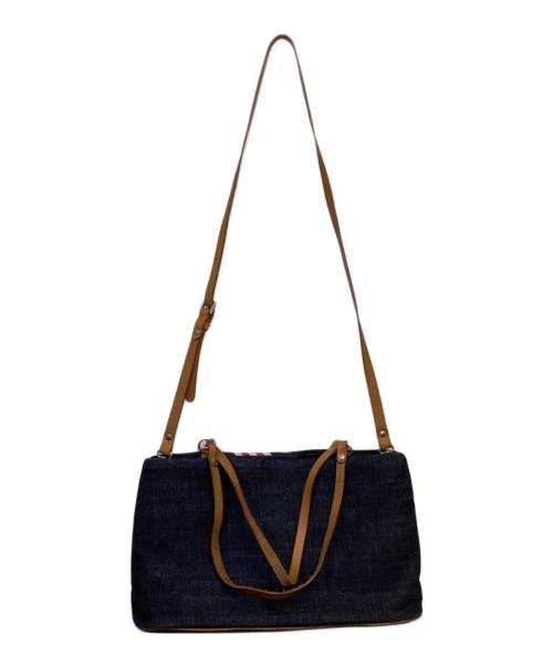 BURBERRY BLUE LABEL（バーバリー ブルー レーベル）BURBERRY BLUE LABEL (バーバリー ブルー レーベル) 2WAYバッグ インディゴ×レッドの古着・服飾アイテム