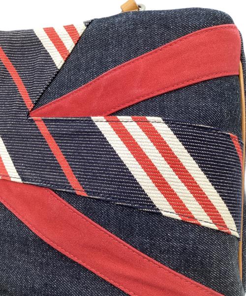 BURBERRY BLUE LABEL（バーバリー ブルー レーベル）BURBERRY BLUE LABEL (バーバリー ブルー レーベル) 2WAYバッグ インディゴ×レッドの古着・服飾アイテム