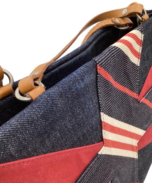 BURBERRY BLUE LABEL（バーバリー ブルー レーベル）BURBERRY BLUE LABEL (バーバリー ブルー レーベル) 2WAYバッグ インディゴ×レッドの古着・服飾アイテム