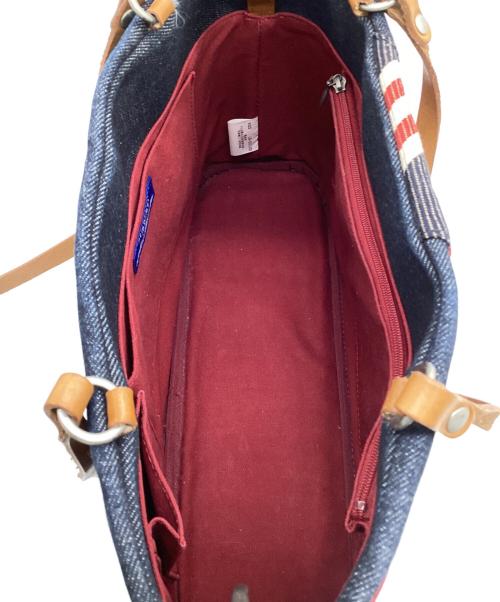 BURBERRY BLUE LABEL（バーバリー ブルー レーベル）BURBERRY BLUE LABEL (バーバリー ブルー レーベル) 2WAYバッグ インディゴ×レッドの古着・服飾アイテム