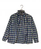 45Rフォーティファイブ・アール）の古着「インドネルのタックフリルブラウス」｜ブルー×ネイビー