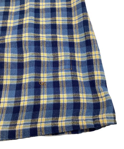 45R（フォーティファイブ・アール）45R (フォーティファイブ・アール) インドネルのタックフリルブラウス ブルー×ネイビー サイズ:-の古着・服飾アイテム