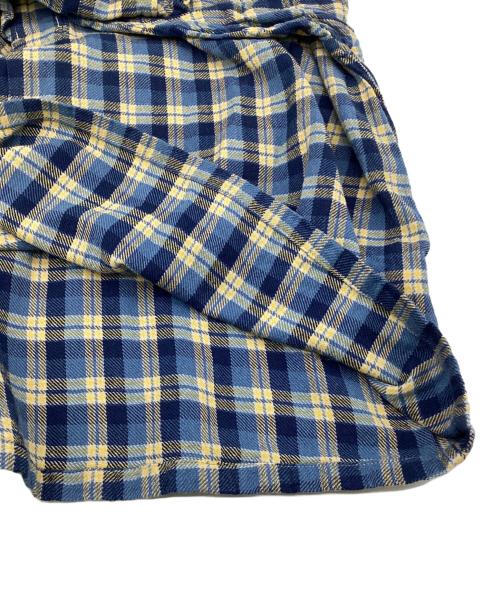 45R（フォーティファイブ・アール）45R (フォーティファイブ・アール) インドネルのタックフリルブラウス ブルー×ネイビー サイズ:-の古着・服飾アイテム