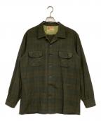 BEMIDJI WOOLEN MILLSベミジウールンミルズ）の古着「オープンカラーシャツ」｜グリーン