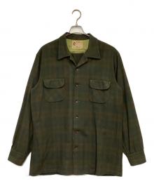 BEMIDJI WOOLEN MILLS（ベミジウールンミルズ）の古着「オープンカラーシャツ」｜グリーン