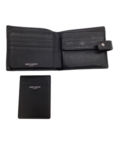 Saint Laurent Paris（サンローランパリ）Saint Laurent Paris (サンローランパリ) 2つ折り財布 ブラックの古着・服飾アイテム