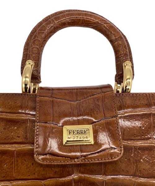 GIANFRANCO FERRE（ジャンフランコフェレ）GIANFRANCO FERRE (ジャンフランコフェレ) ハンドバッグ ブラウンの古着・服飾アイテム