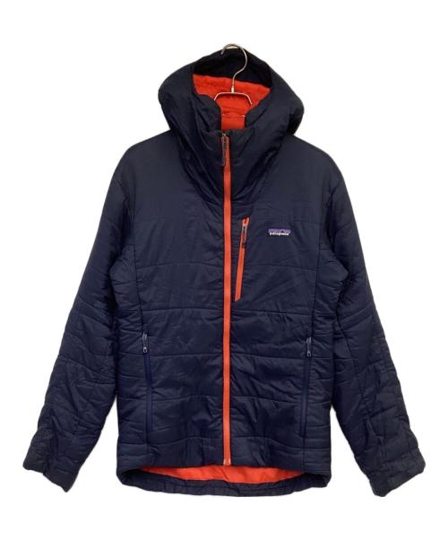 Patagonia（パタゴニア）Patagonia (パタゴニア) Hyper Puff Hoody（ハイパーパフフーディ） ネイビー×オレンジ サイズ:XSの古着・服飾アイテム