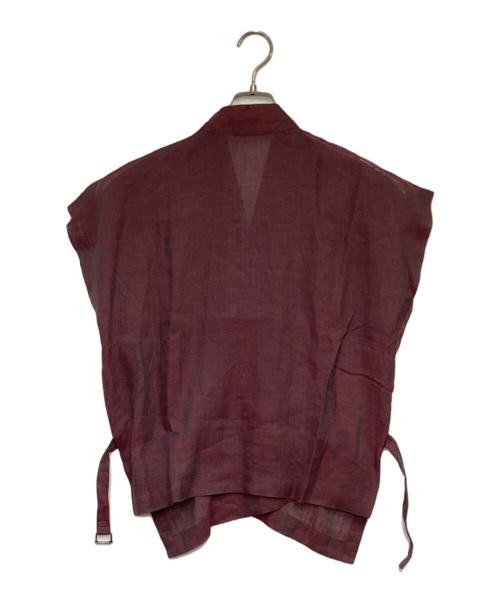 ISSEY MIYAKE（イッセイミヤケ）ISSEY MIYAKE (イッセイミヤケ) リネンベスト レッド サイズ:9の古着・服飾アイテム