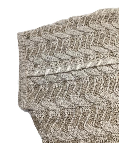 issey miyake by all style（イッセイミヤケ バイ オールスタイル）issey miyake by all style (イッセイミヤケ バイ オールスタイル) リネンニット ベージュ サイズ:9の古着・服飾アイテム