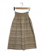 issey miyake by all styleイッセイミヤケ バイ オールスタイル）の古着「リネンニットスカート」｜アイボリー