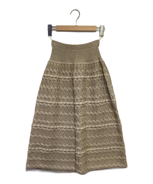 issey miyake by all style（イッセイミヤケ バイ オールスタイル）issey miyake by all style (イッセイミヤケ バイ オールスタイル) リネンニットスカート アイボリー サイズ:9の古着・服飾アイテム