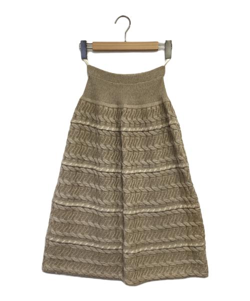 issey miyake by all style（イッセイミヤケ バイ オールスタイル）issey miyake by all style (イッセイミヤケ バイ オールスタイル) リネンニットスカート アイボリー サイズ:9の古着・服飾アイテム