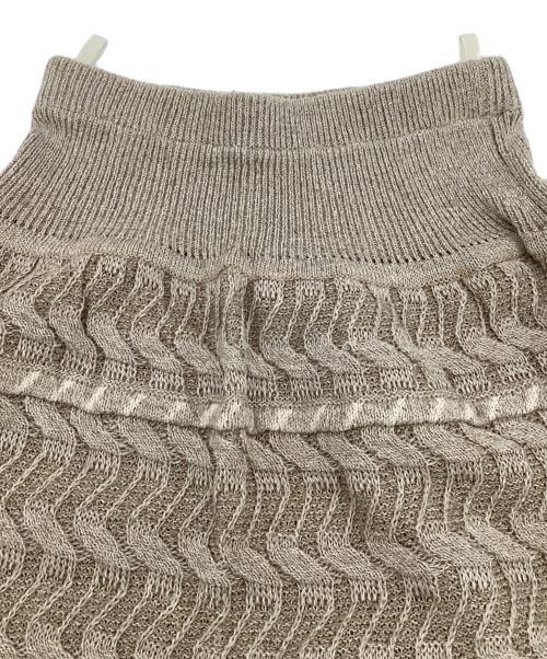 issey miyake by all style（イッセイミヤケ バイ オールスタイル）issey miyake by all style (イッセイミヤケ バイ オールスタイル) リネンニットスカート アイボリー サイズ:9の古着・服飾アイテム