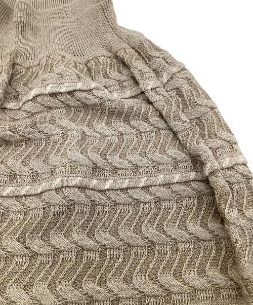 issey miyake by all style（イッセイミヤケ バイ オールスタイル）issey miyake by all style (イッセイミヤケ バイ オールスタイル) リネンニットスカート アイボリー サイズ:9の古着・服飾アイテム