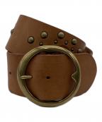 RALPH LAURENラルフローレン）の古着「スタッズレザーベルト」｜ブラウン