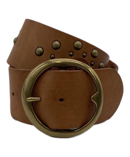 RALPH LAUREN（ラルフローレン）RALPH LAUREN (ラルフローレン) スタッズレザーベルト ブラウン サイズ:Sの古着・服飾アイテム