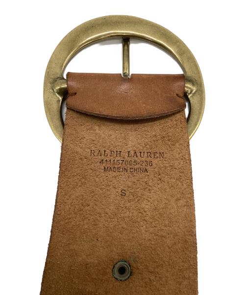 RALPH LAUREN（ラルフローレン）RALPH LAUREN (ラルフローレン) スタッズレザーベルト ブラウン サイズ:Sの古着・服飾アイテム