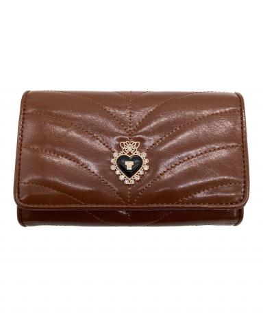 新品タグ付き【ANNA SUI アナスイ】ポワロ 二つ折り財布 中古・古着通販】ANNA SUI (アナスイ) ポワロ 2つ折り財布 ブラウン