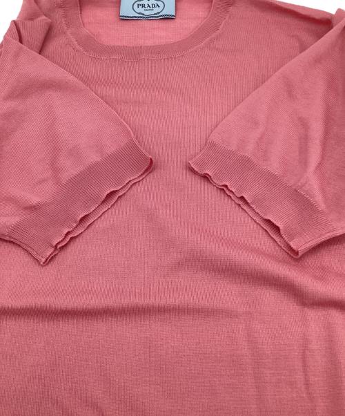PRADA（プラダ）PRADA (プラダ) ウール 半袖ニット ピンク サイズ:38の古着・服飾アイテム