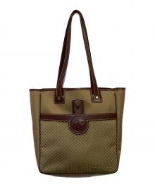 HUNTING WORLD（ハンティングワールド）の古着「SAFARI デカロゴ トート バッグ」｜オリーブ×カーキ