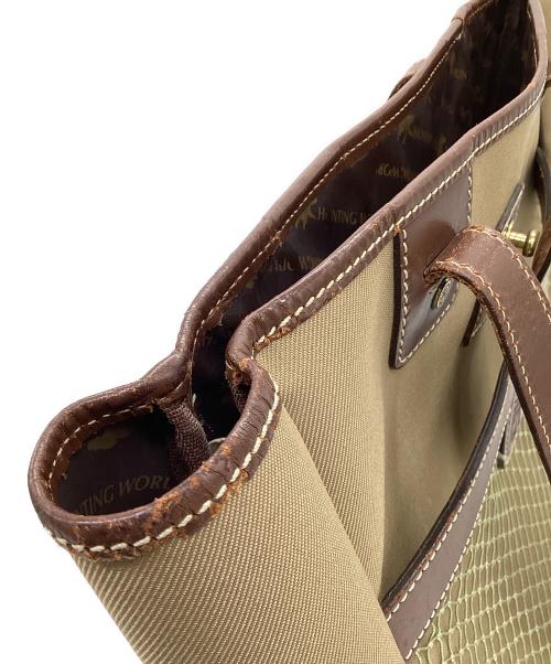 HUNTING WORLD（ハンティングワールド）HUNTING WORLD (ハンティングワールド) SAFARI デカロゴ トート バッグ オリーブ×カーキの古着・服飾アイテム