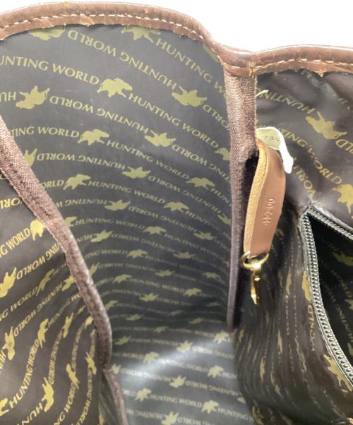 HUNTING WORLD（ハンティングワールド）HUNTING WORLD (ハンティングワールド) SAFARI デカロゴ トート バッグ オリーブ×カーキの古着・服飾アイテム