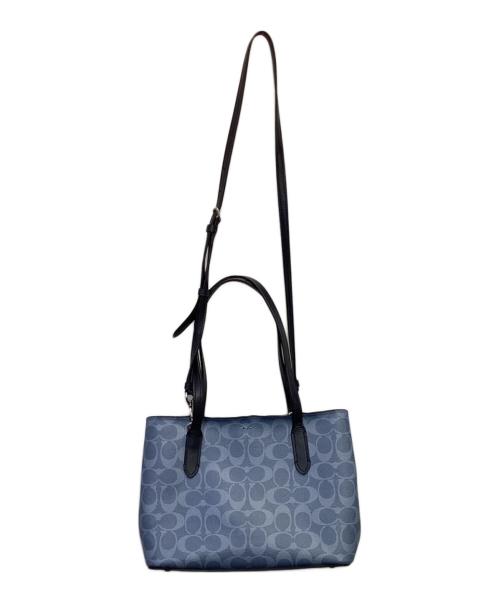 COACH（コーチ）COACH (コーチ) シグネチャー トートバッグ スカイブルー×ブラックの古着・服飾アイテム