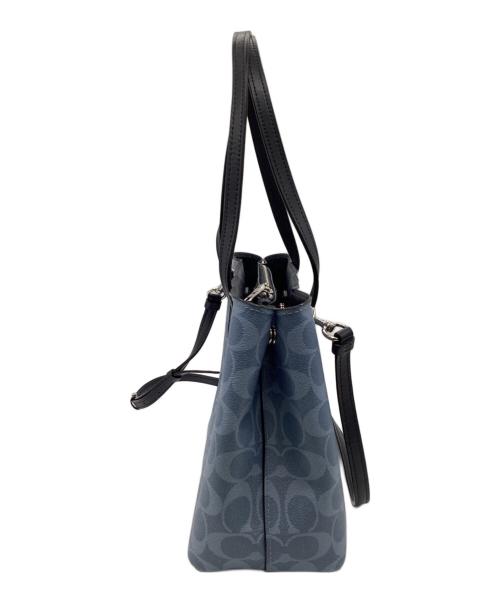 COACH（コーチ）COACH (コーチ) シグネチャー トートバッグ スカイブルー×ブラックの古着・服飾アイテム