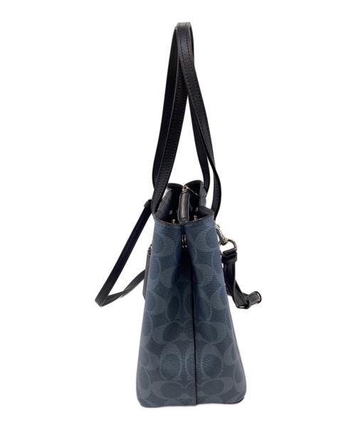 COACH（コーチ）COACH (コーチ) シグネチャー トートバッグ スカイブルー×ブラックの古着・服飾アイテム
