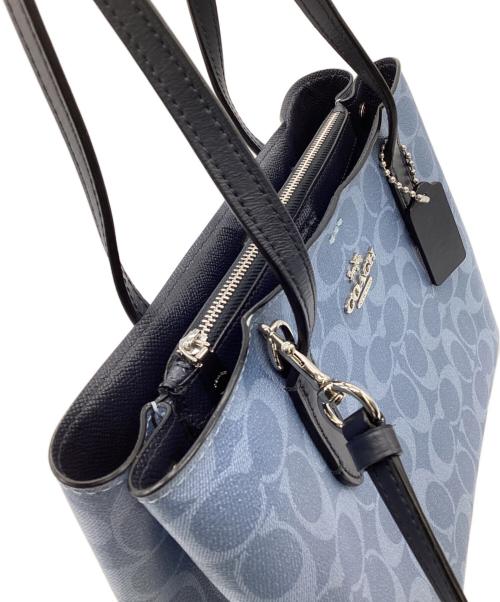 COACH（コーチ）COACH (コーチ) シグネチャー トートバッグ スカイブルー×ブラックの古着・服飾アイテム