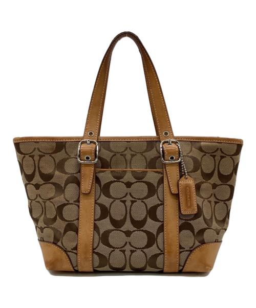 COACH（コーチ）COACH (コーチ) シグネチャー ミニトートバッグ ブラウンの古着・服飾アイテム